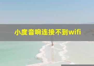 小度音响连接不到wifi