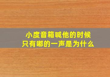 小度音箱喊他的时候只有嘟的一声是为什么