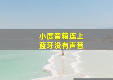 小度音箱连上蓝牙没有声音