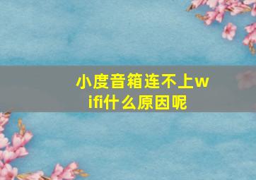 小度音箱连不上wifi什么原因呢