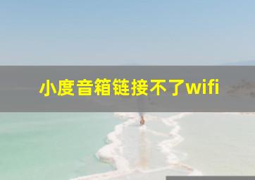 小度音箱链接不了wifi