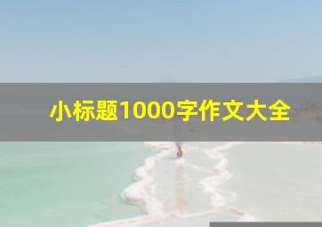 小标题1000字作文大全