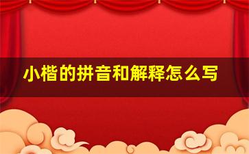 小楷的拼音和解释怎么写