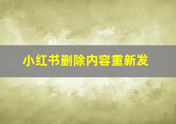 小红书删除内容重新发