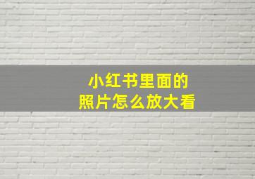 小红书里面的照片怎么放大看