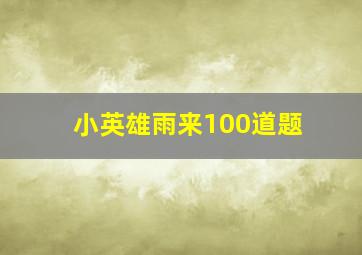 小英雄雨来100道题