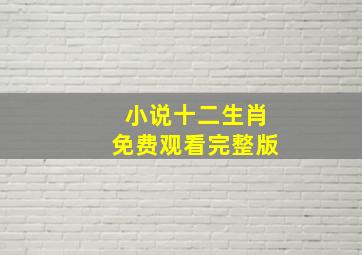 小说十二生肖免费观看完整版