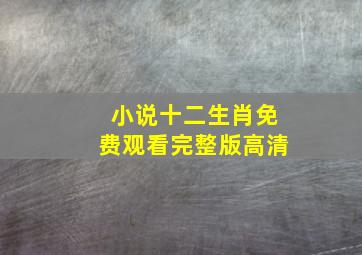 小说十二生肖免费观看完整版高清