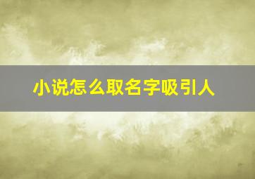 小说怎么取名字吸引人