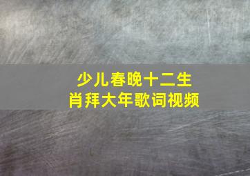 少儿春晚十二生肖拜大年歌词视频