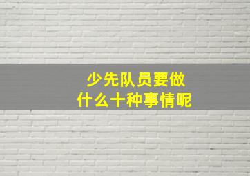 少先队员要做什么十种事情呢