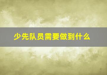 少先队员需要做到什么