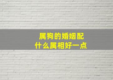 属狗的婚姻配什么属相好一点