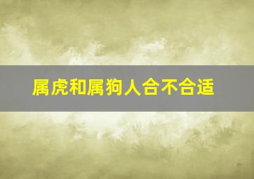 属虎和属狗人合不合适