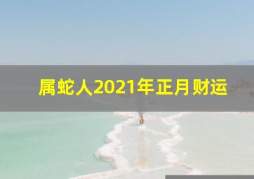 属蛇人2021年正月财运