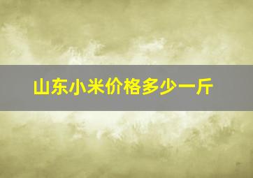 山东小米价格多少一斤