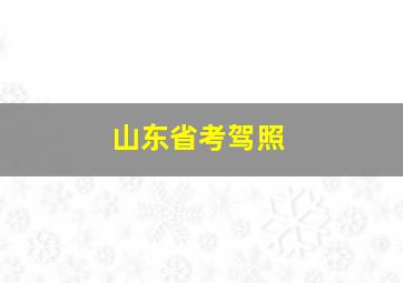 山东省考驾照