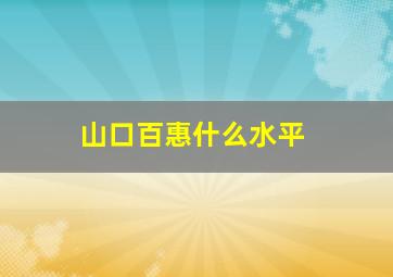 山口百惠什么水平