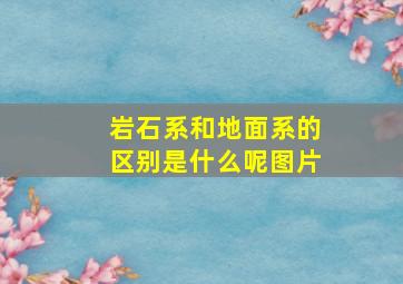 岩石系和地面系的区别是什么呢图片