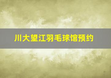 川大望江羽毛球馆预约