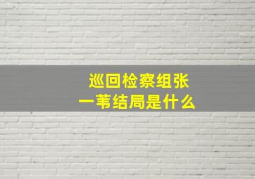 巡回检察组张一苇结局是什么