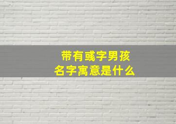 带有彧字男孩名字寓意是什么