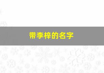 带李梓的名字