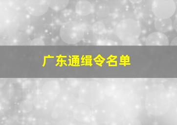 广东通缉令名单