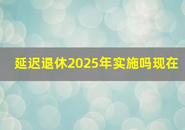 延迟退休2025年实施吗现在