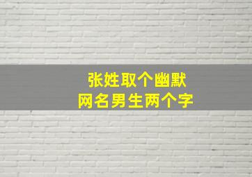 张姓取个幽默网名男生两个字