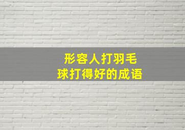 形容人打羽毛球打得好的成语