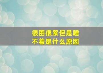 很困很累但是睡不着是什么原因