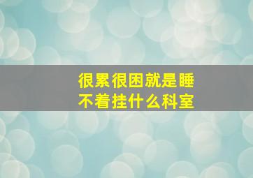 很累很困就是睡不着挂什么科室