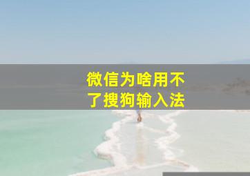 微信为啥用不了搜狗输入法