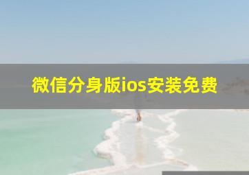 微信分身版ios安装免费