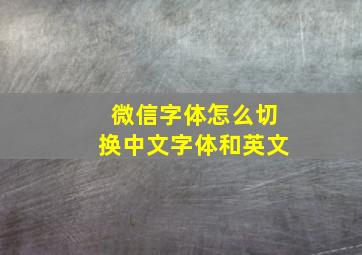 微信字体怎么切换中文字体和英文