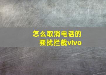 怎么取消电话的骚扰拦截vivo