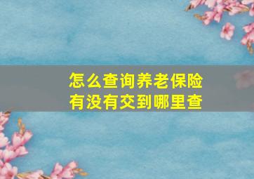 怎么查询养老保险有没有交到哪里查