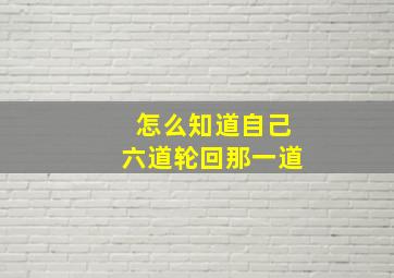 怎么知道自己六道轮回那一道