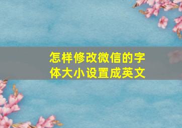 怎样修改微信的字体大小设置成英文