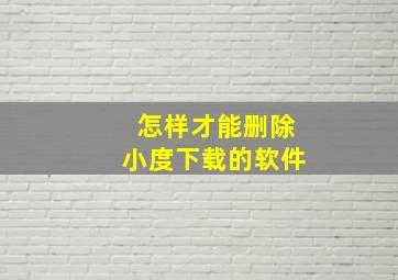 怎样才能删除小度下载的软件