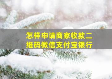 怎样申请商家收款二维码微信支付宝银行