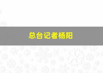 总台记者杨阳