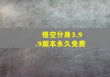 悟空分身3.9.9版本永久免费