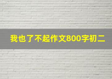 我也了不起作文800字初二