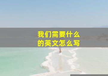 我们需要什么的英文怎么写