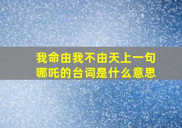 我命由我不由天上一句哪吒的台词是什么意思