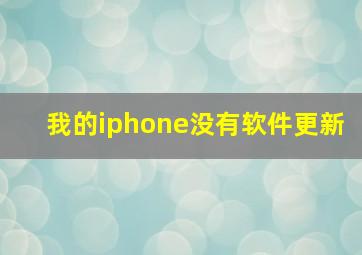 我的iphone没有软件更新