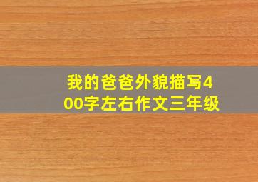 我的爸爸外貌描写400字左右作文三年级