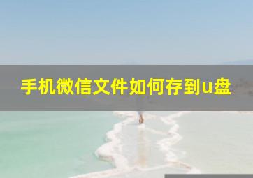 手机微信文件如何存到u盘